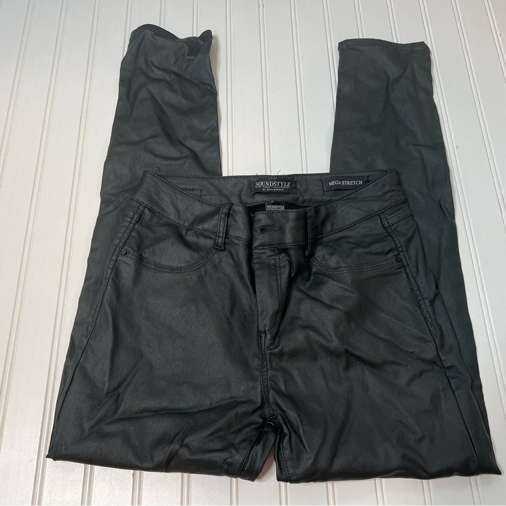 Sound Style Coated Jeans Size 10 Black Mega stretch Women.  68